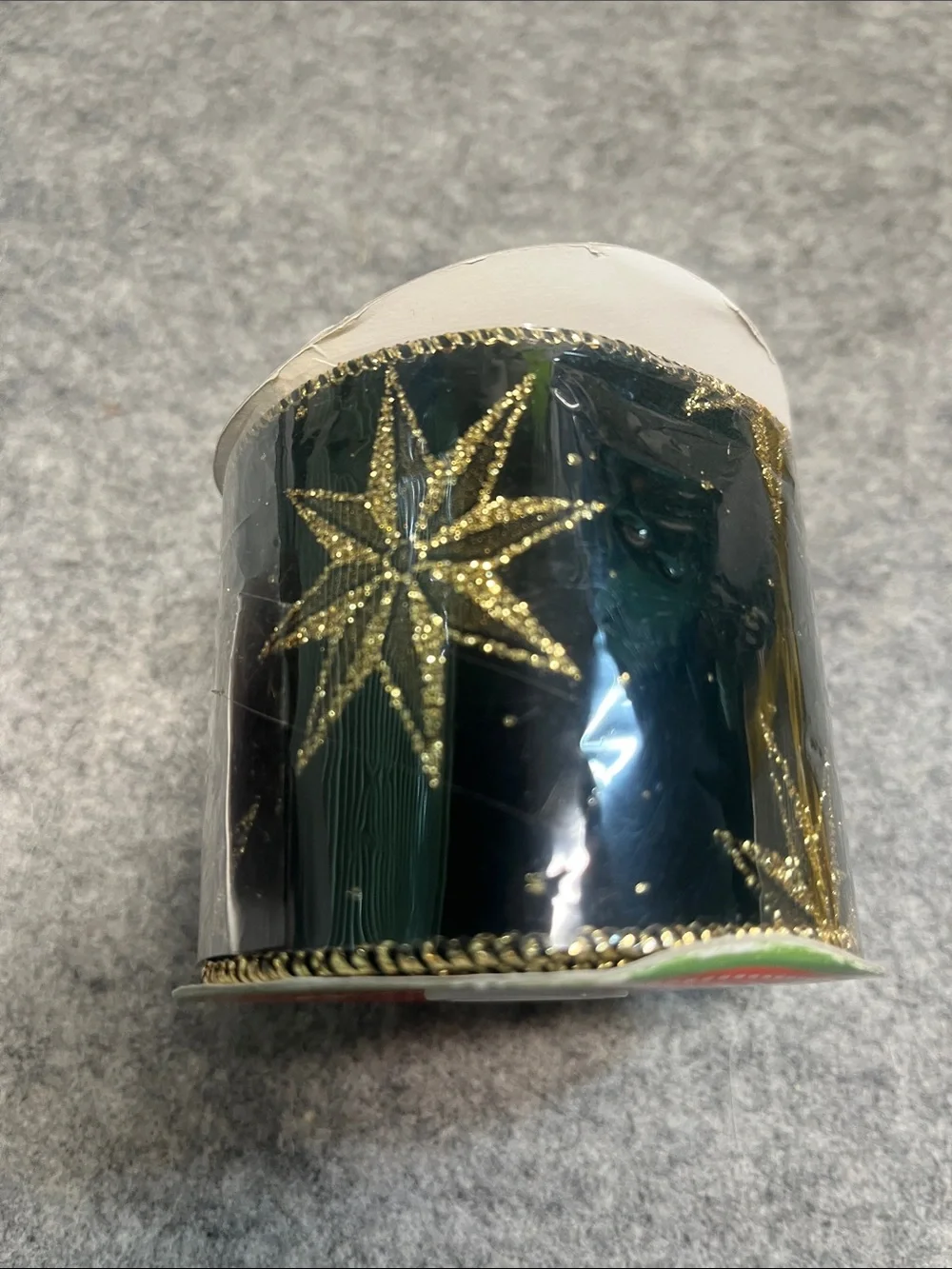 Burgundy and green Ribbon Duo with Gold Star Motif by Jo Anns